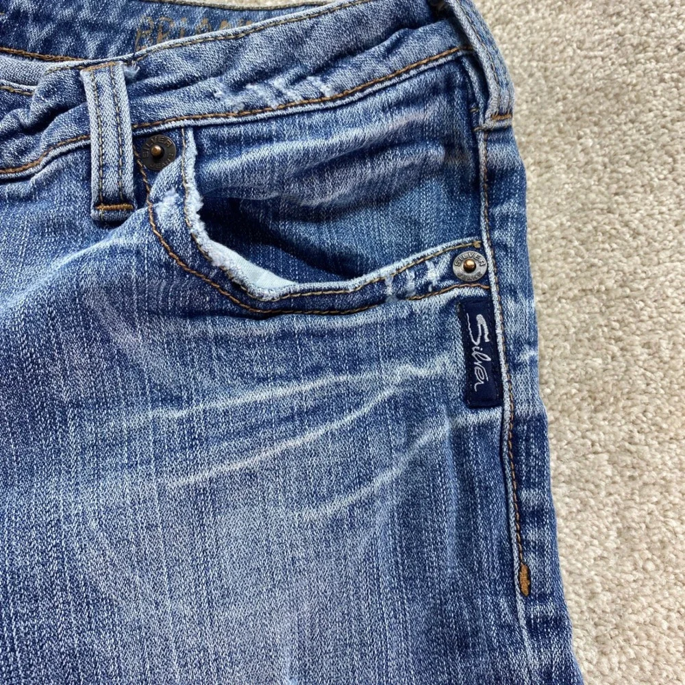 Silver Jeans Brianna Bootcut Womens 31 Blue Denim Low Rise Raw Hem‎ L31860